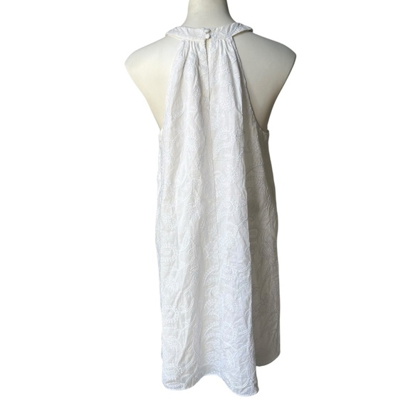 NWT, Loft White Embroidered Halter Swing Dress, Sz M - Picture 5 of 16